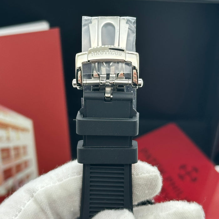 Patek philippe Nautilus Perpetual Calendar MoonPhase - White Dial & Black Rubber Strap