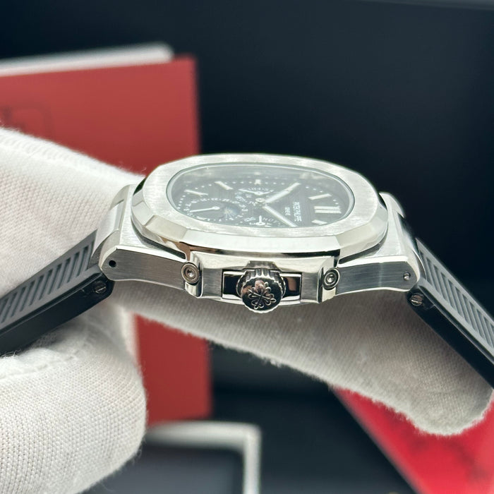 Patek philippe Nautilus Perpetual Calendar MoonPhase - Black Dial & Black Rubber Strap