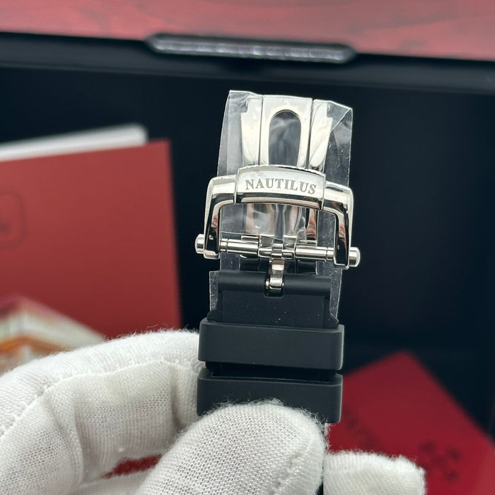 Patek philippe Nautilus Perpetual Calendar MoonPhase - Black Dial & Black Rubber Strap