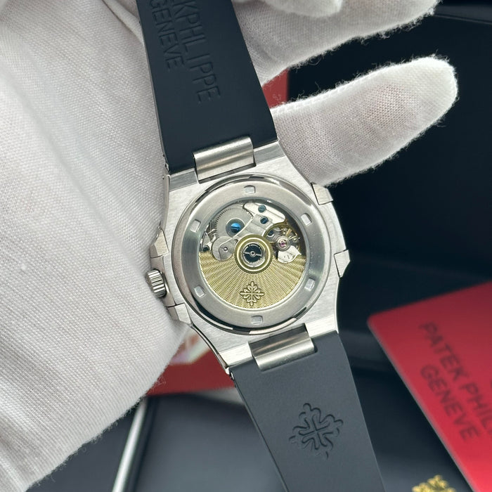 Patek philippe Nautilus Perpetual Calendar MoonPhase - Black Dial & Black Rubber Strap