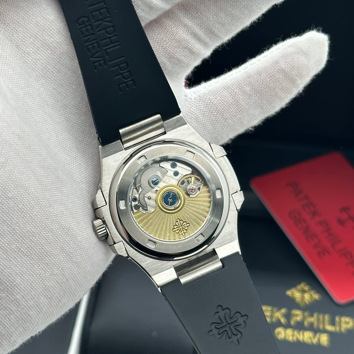 Patek philippe Nautilus Perpetual Calendar MoonPhase - Green Dial & Black Rubber Strap