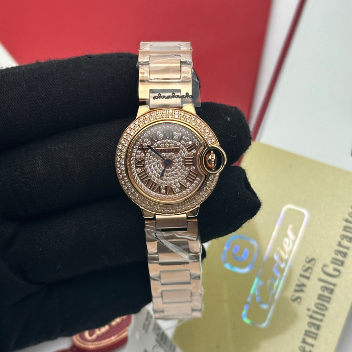 Cartier Ballon Bleu de Cartier – Rose Gold Diamond Roman Dial