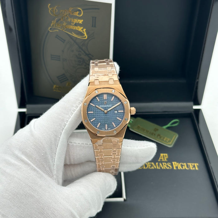 Audemars Piguet Royal Oak 33mm Stainless Steel /  Rose Gold Blue Dial