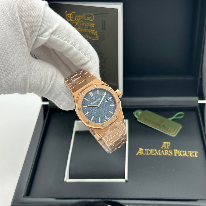 Audemars Piguet Royal Oak 33mm Stainless Steel /  Rose Gold Blue Dial