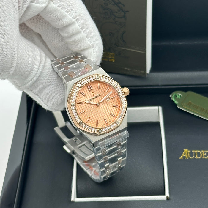 Audemars Piguet Royal Oak 33mm Stainless Steel /  Two-Tone Rose Dial