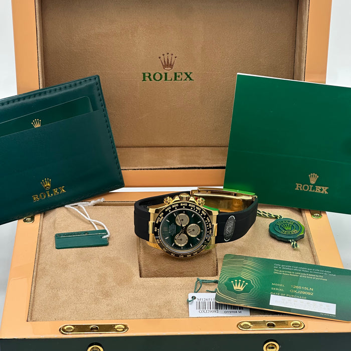 Rolex Daytona Gold Automatic Chronograph - Green Dial – Swiss Super Clone - OXJ29092