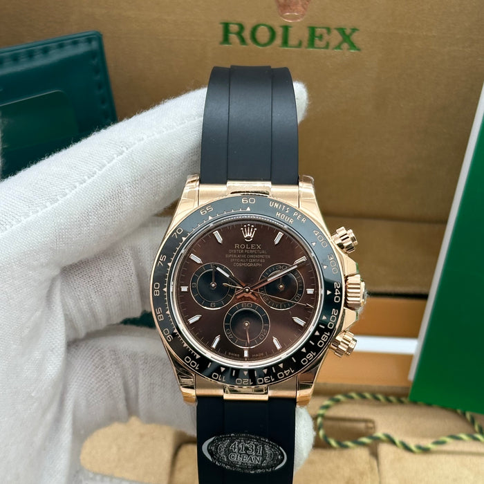Rolex Daytona 40mm Everose Gold – Chocolate Dial Oysterflex | Swiss Super Clone 1:1 H88F4015