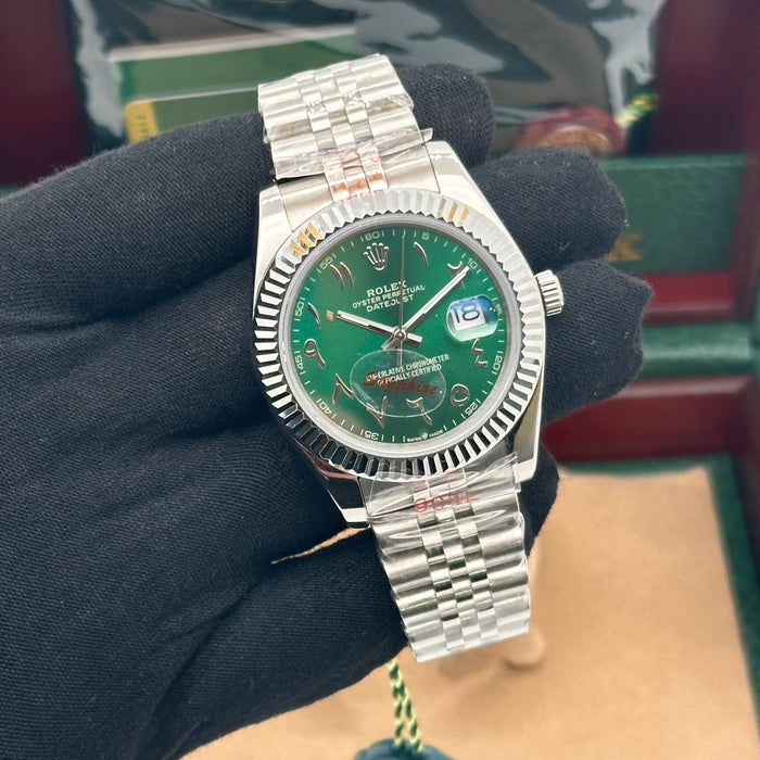 Rolex Datejust 41 mm Green Arabic Dial