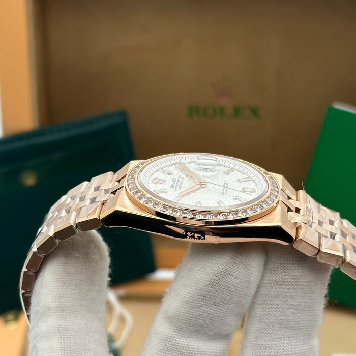 Rolex Oyster Perpetual Land-Dweller 41MM Rose Gold Watch with Diamond Bezel & Date Window 36K5R871