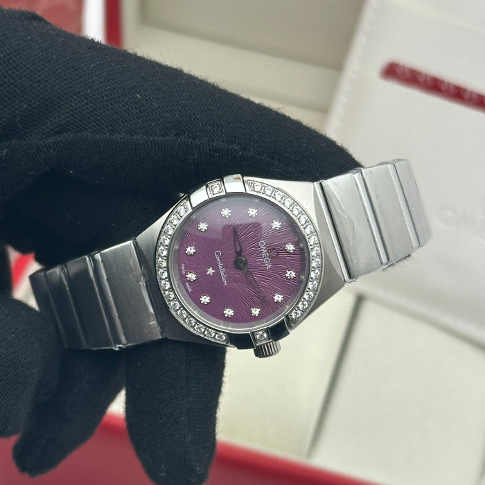 OMEGA Constellation 25mm , Steel On Steel Purple Dial