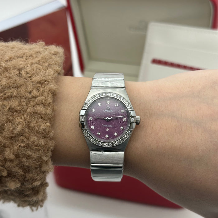 OMEGA Constellation 25mm , Steel On Steel Purple Dial