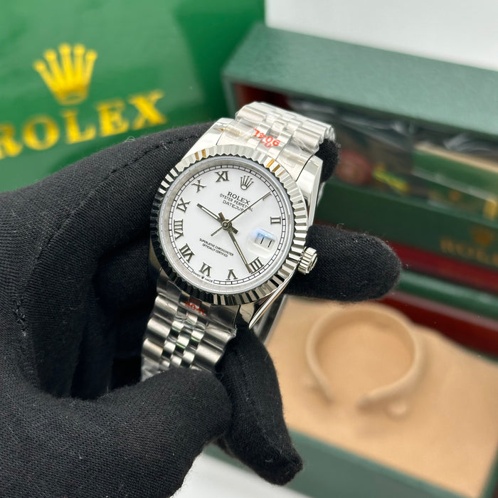 Rolex Datejust 36mm Roman  Silver White Dial
