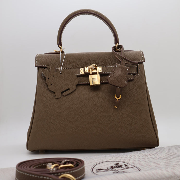 Hermes Genuine Leather Gold Lock Women Bag