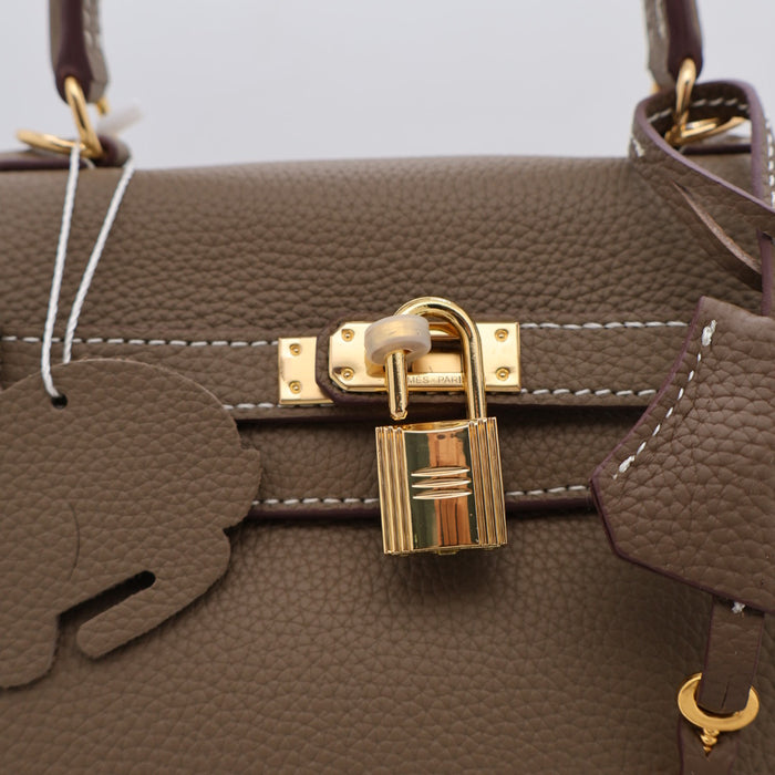 Hermes Genuine Leather Gold Lock Women Bag