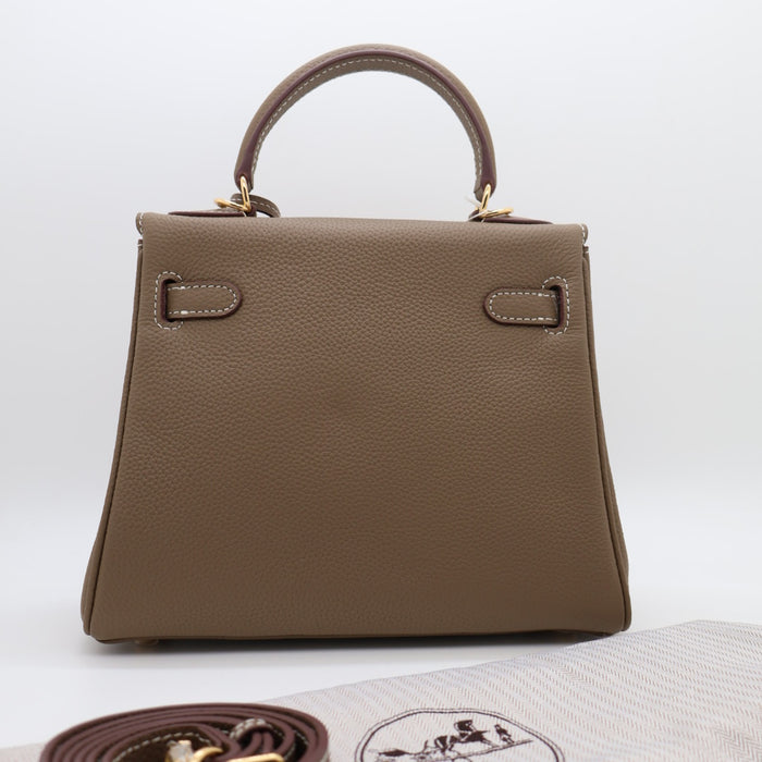 Hermes Genuine Leather Gold Lock Women Bag