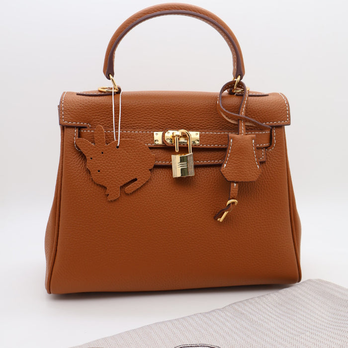 Hermes Genuine Leather Gold Lock Women Bag