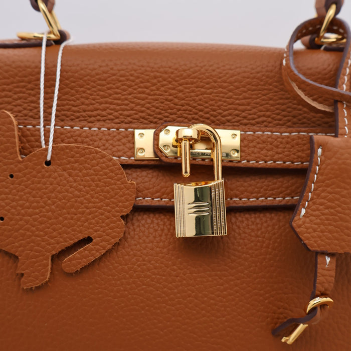 Hermes Genuine Leather Gold Lock Women Bag