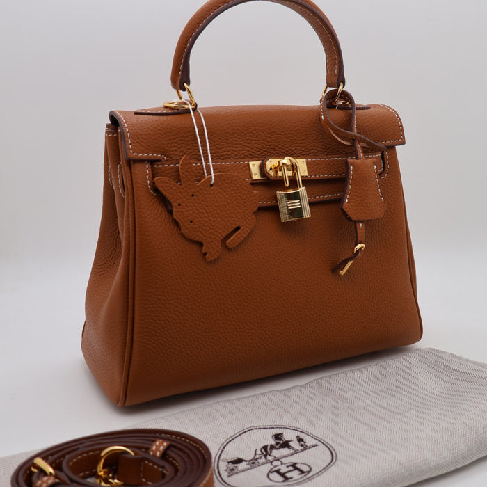 Hermes Genuine Leather Gold Lock Women Bag