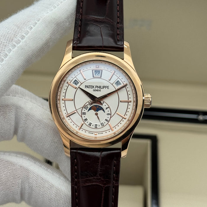 Patek Philippe Annual Calendar – Rose Gold – White Dial – Leather Strap – Swiss Super Clone
