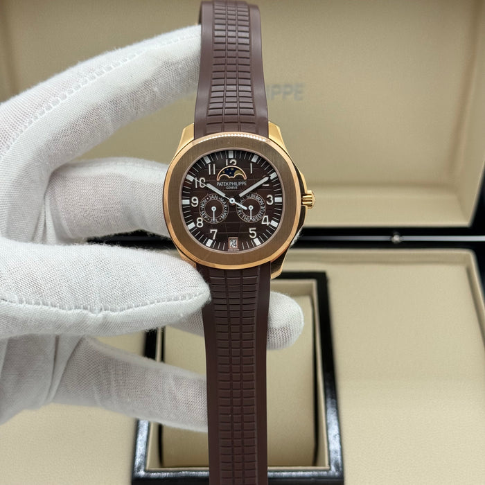 Patek Philippe Aquanaut Moon Phase Brown – Premium Swiss Super Clone | Automatic 40mm | Rubber Strap