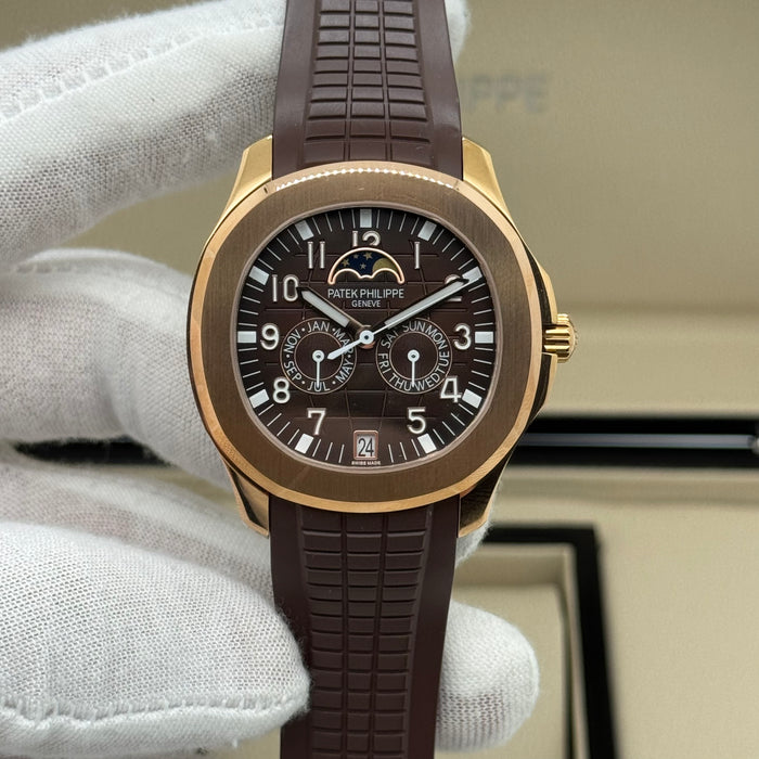 Patek Philippe Aquanaut Moon Phase Brown – Premium Swiss Super Clone | Automatic 40mm | Rubber Strap