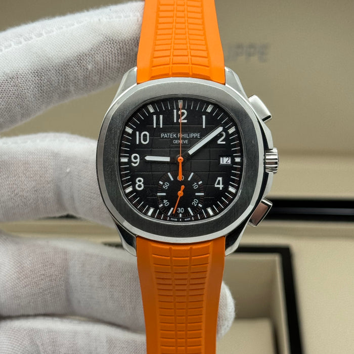 Patek Philippe Aquanaut Chronograph 5968A – Swiss Super Clone (Orange Rubber Strap)