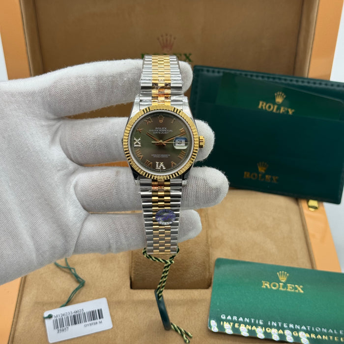 Rolex President Style Automatic 36MM Watch – Green Dial – Two-Tone Steel/Gold