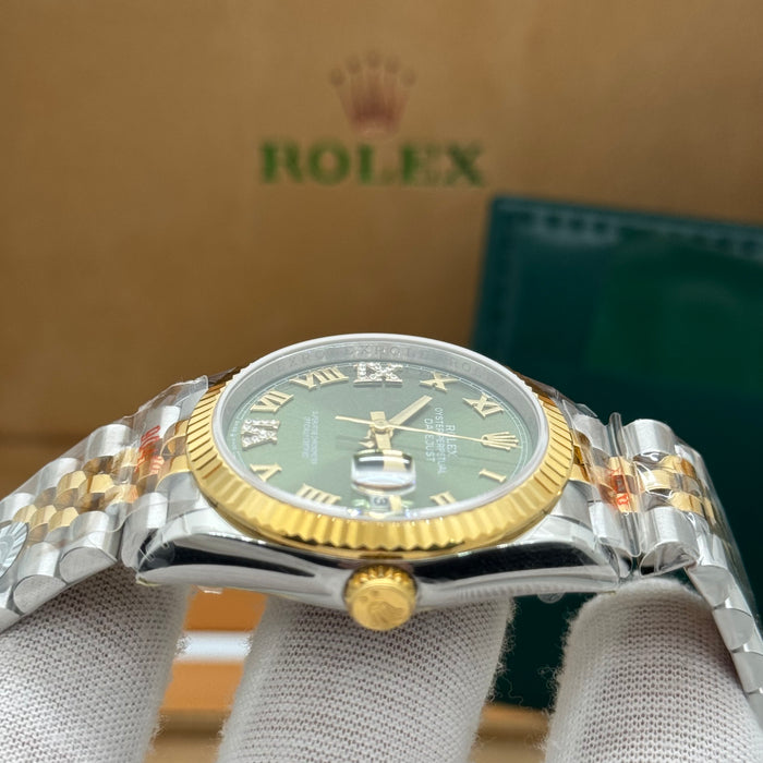 Rolex President Style Automatic 36MM Watch – Green Dial – Two-Tone Steel/Gold