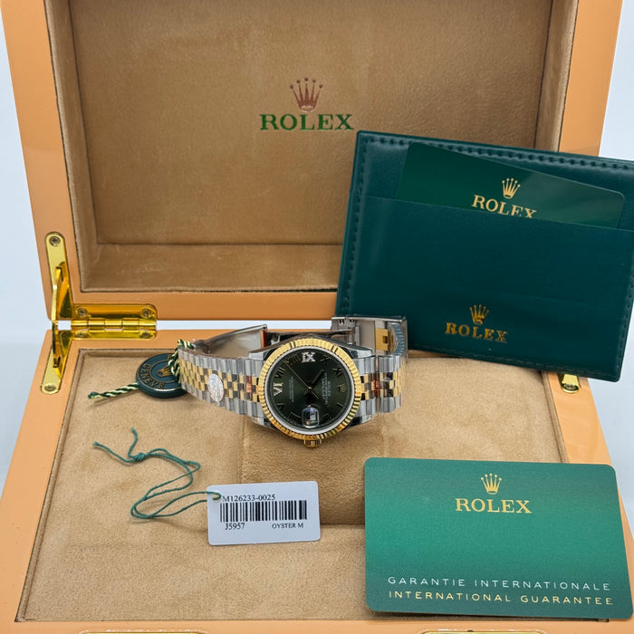 Rolex President Style Automatic 36MM Watch – Green Dial – Two-Tone Steel/Gold
