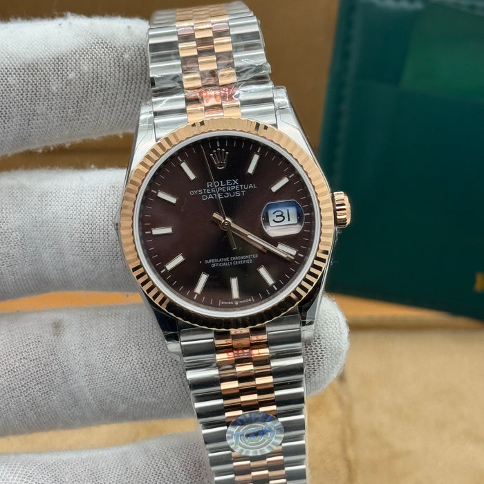 Rolex Datejust 36MM – Two-Tone Rose Gold & Steel / Chocolate Dial