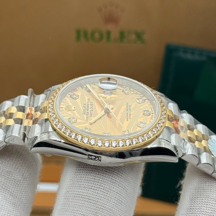 Rolex DateJust - Two Tone Jubilee, Gold Pattern Dial & Diamond Style Bezel