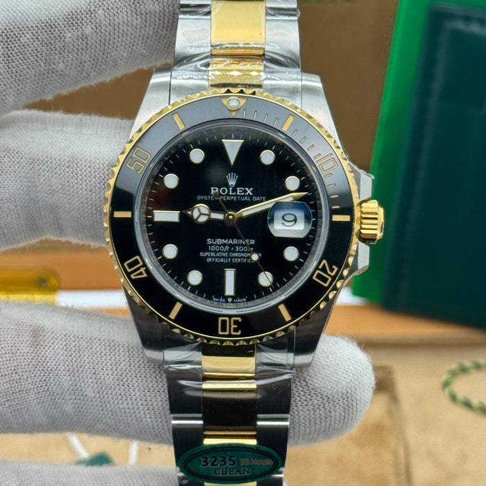 Rolex Submariner Dive Watch – Two-Tone Black Edition | Swiss Automatic - 6R8264V6