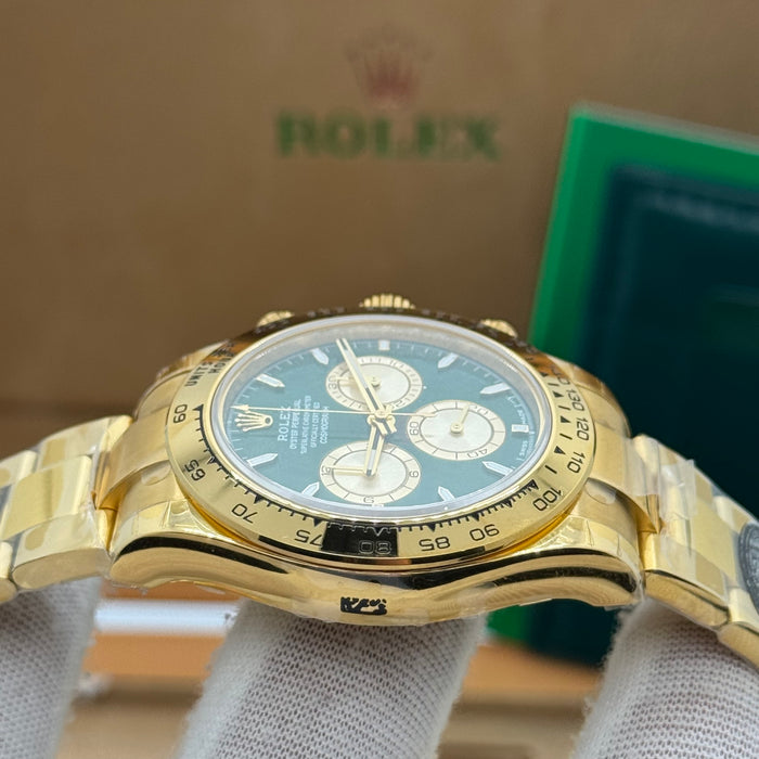 Rolex Daytouna Gold Chronograph Watch – Green Dial – Swiss Super Clone 2025 Version J23251