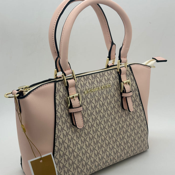 Michael Kors Mercer Medium Satchel Bag – Signature MK Canvas & Leather