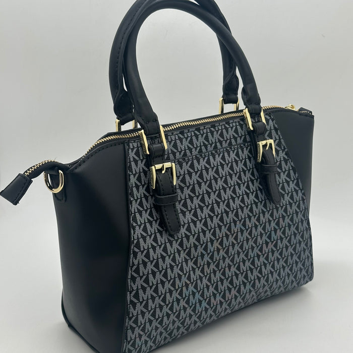 Michael Kors Mercer Medium Satchel Bag – Signature MK Canvas & Leather