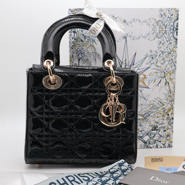 Christian Dior Lady Dior Medium Bag – Patent Cannage Leather