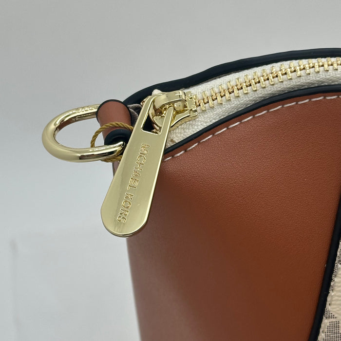 Michael Kors Mercer Medium Satchel Bag – Signature MK Canvas & Leather