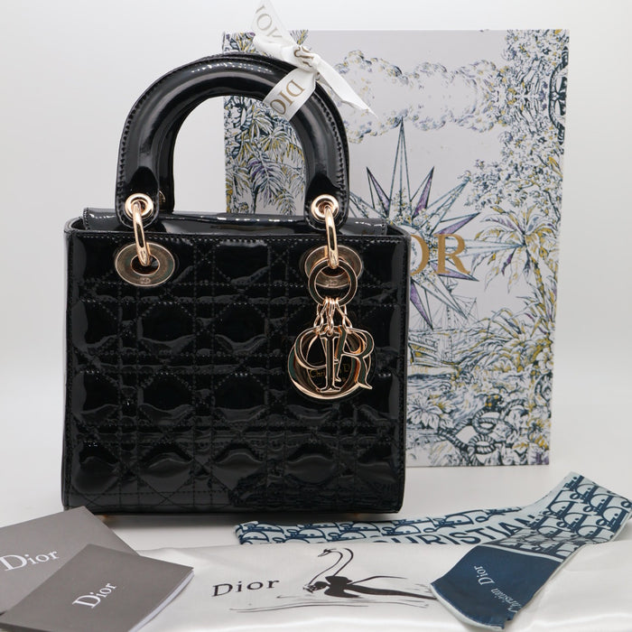 Christian Dior Lady Dior Medium Bag – Patent Cannage Leather