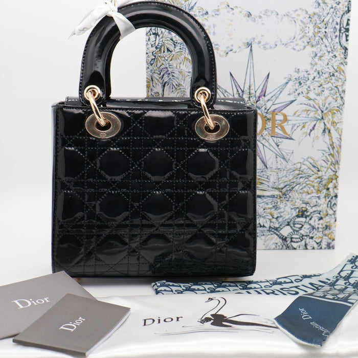Christian Dior Lady Dior Medium Bag – Patent Cannage Leather