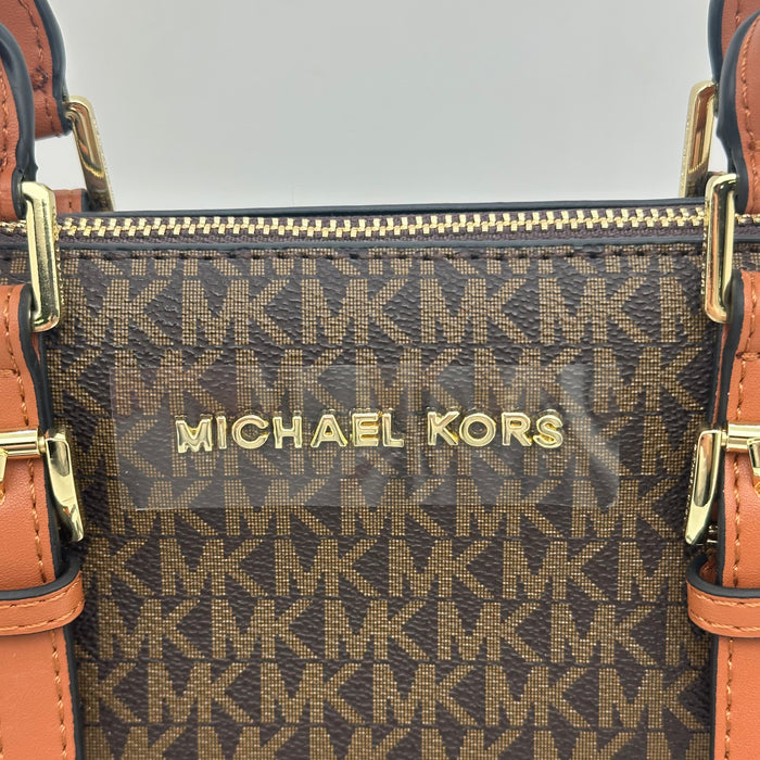 Michael Kors Mercer Medium Satchel Bag – Signature MK Canvas & Leather