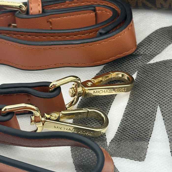 Michael Kors Mercer Medium Satchel Bag – Signature MK Canvas & Leather
