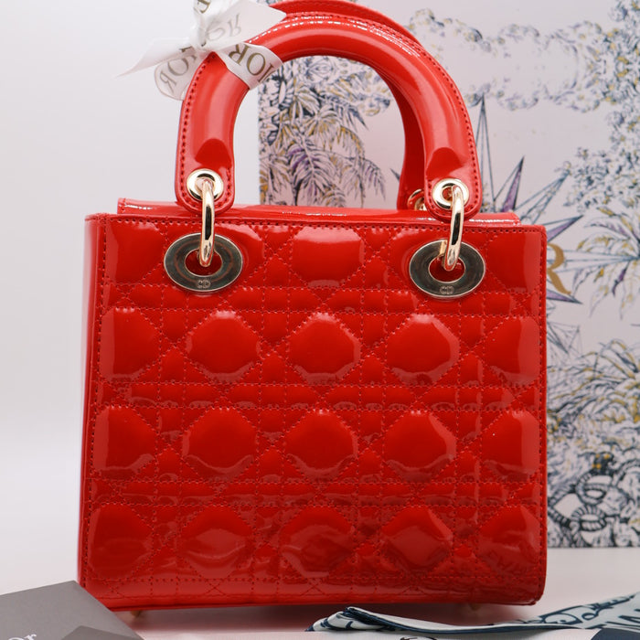Christian Dior Lady Dior Medium Bag – Patent Cannage Leather