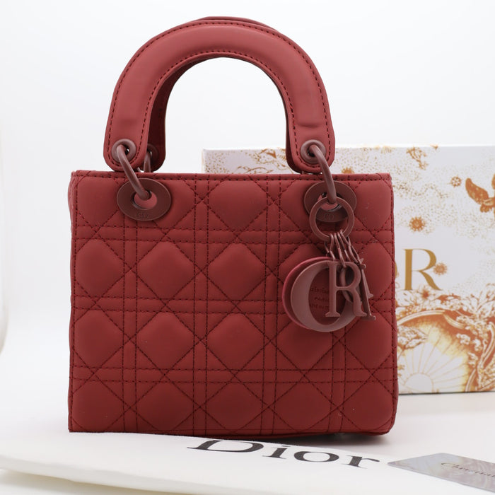 Christian Dior Lady Dior Small Bag – Matte Burgundy Cannage Calfskin