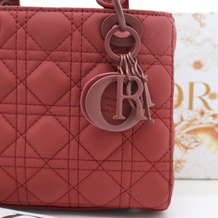 Christian Dior Lady Dior Small Bag – Matte Burgundy Cannage Calfskin