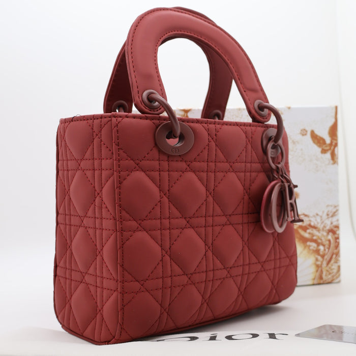 Christian Dior Lady Dior Small Bag – Matte Burgundy Cannage Calfskin