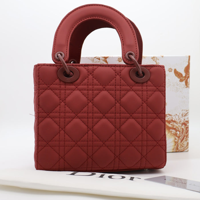 Christian Dior Lady Dior Small Bag – Matte Burgundy Cannage Calfskin