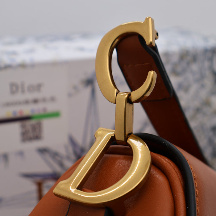 Christian Dior Saddle Bag – Calfskin Leather with Gold Hardware