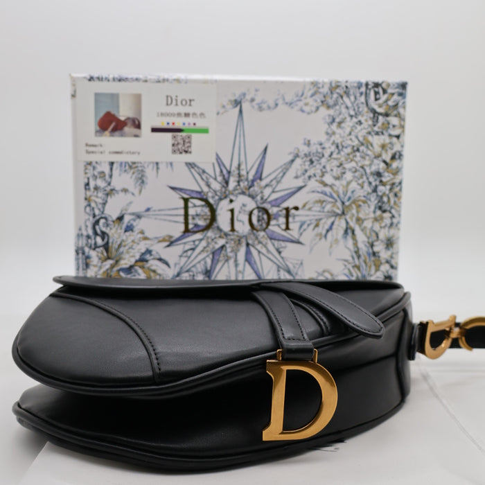 Christian Dior Saddle Bag – Calfskin Leather with Gold Hardware