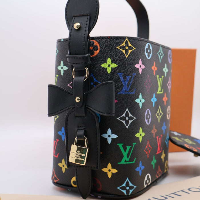 Louis Vuitton Multi-Color Monogram Bucket Bag – Black