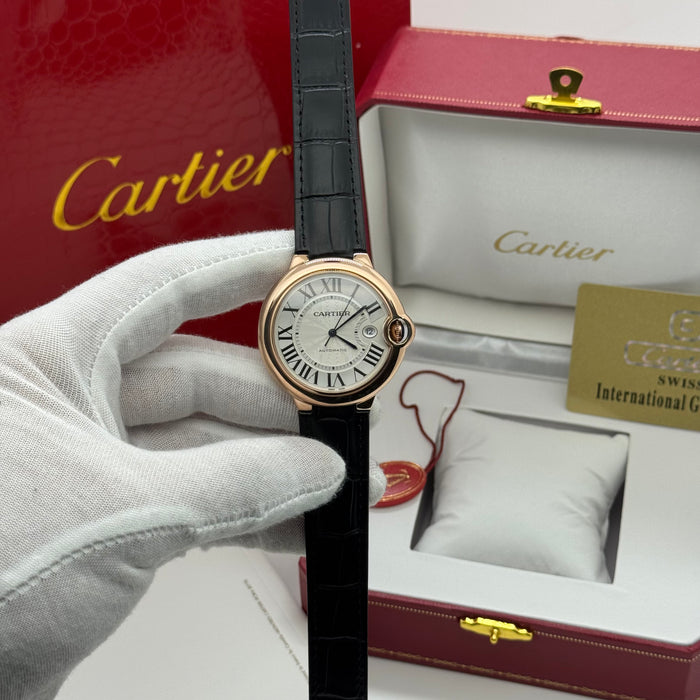 Cartier Classic Rose Gold Automatic Watch 42MM – White Dial – Classic Roman Design